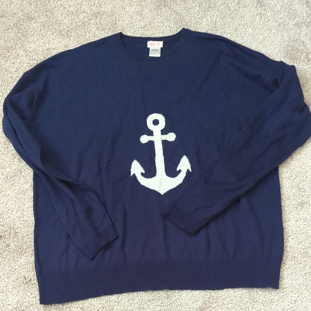 Nautical Navy Sweater with Anchor Design